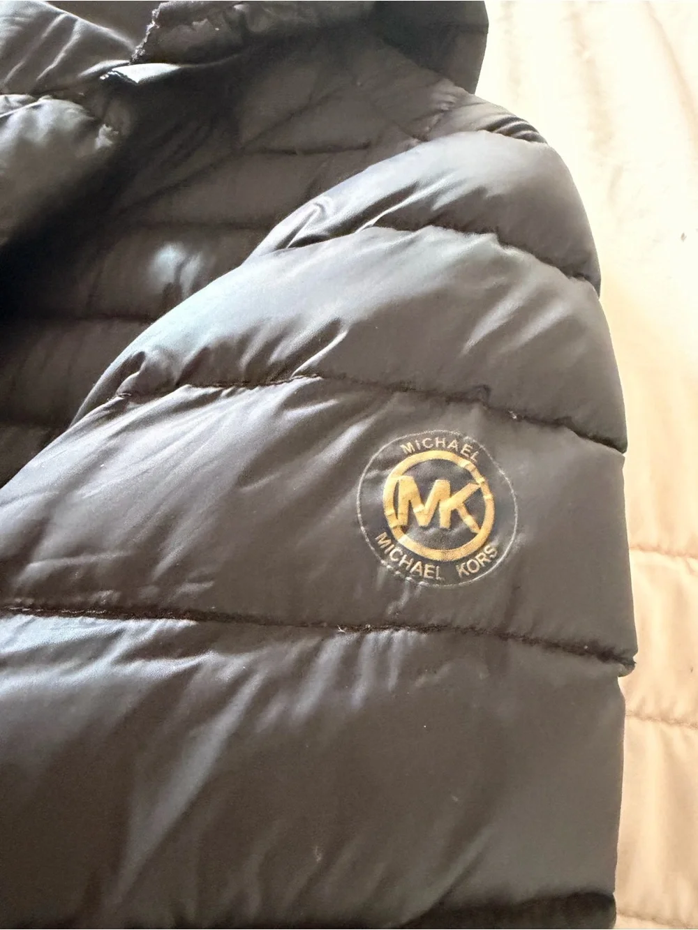 Michael Kors Black Quilted Hooded Puffer Coat
